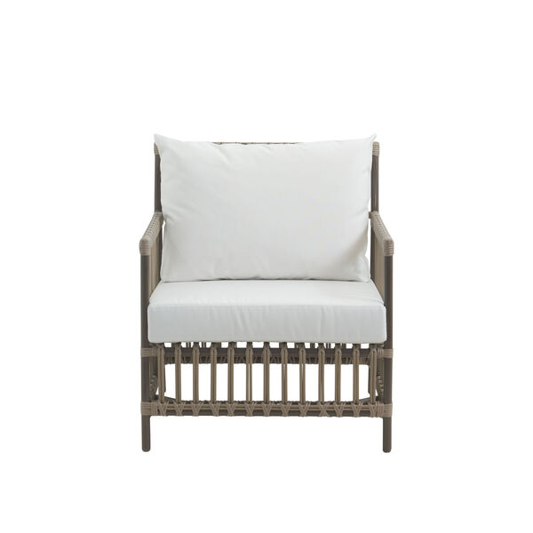 Caroline Moccachino Outdoor Lounge Chair with Tempotest White Canvas Cushions, image 2
