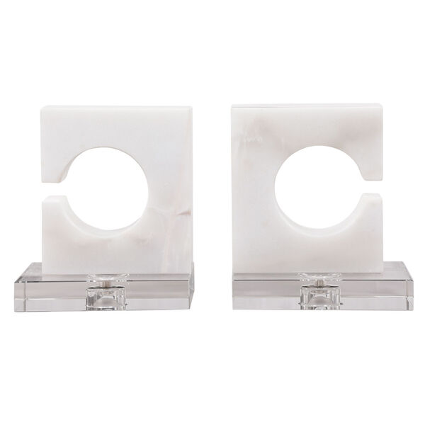 Clarin White and Gray Bookends, Set of 2, image 3