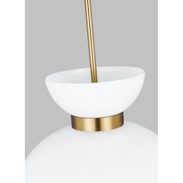 Londyn Burnished Brass One-Light Pendant with Milk White Shade, image 3