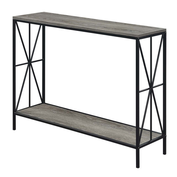 Tucson Weathered Gray and Black Starburst Console Table, image 1