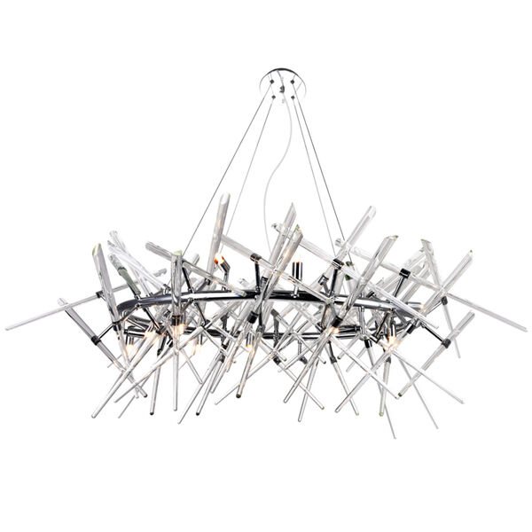 Icicle Chrome 27-Inch 12-Light Chandelier, image 1