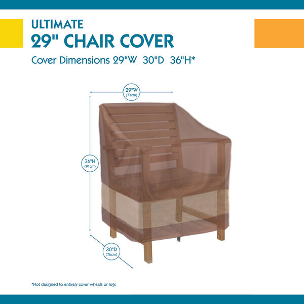 Ultimate Mocha Cappuccino 29 In. Patio Chair Cover, image 3