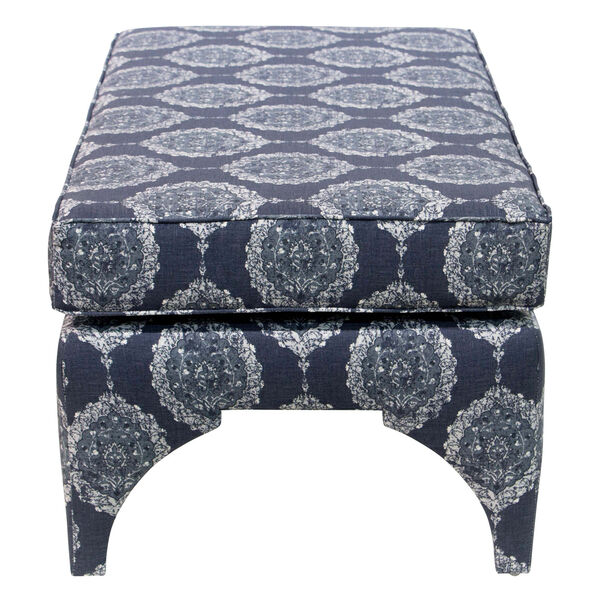Damask Blue 41-Inch Welted Pillowtop Bench, image 3