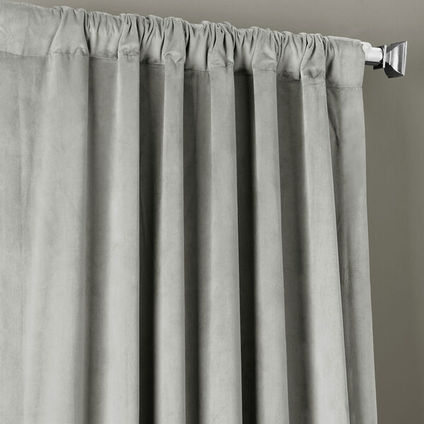 Signature Silver Grey Blackout Velvet Pole Pocket Single Panel Curtain, 50 X 120, image 5