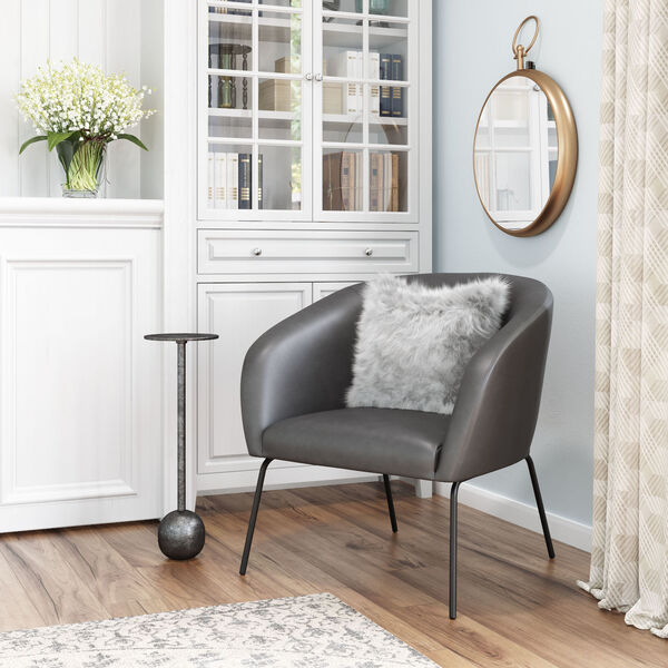 Quinten Vintage Gray and Gold Accent Chair, image 2