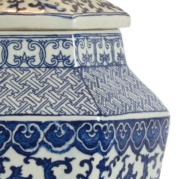 Blue and White One-Light Dynasty Vase Lamp, image 2