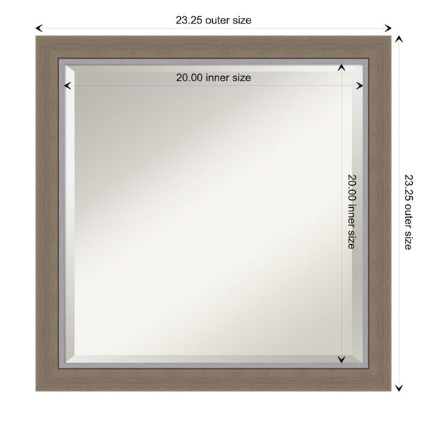 Eva Brown 23W X 23H-Inch Bathroom Vanity Wall Mirror, image 6