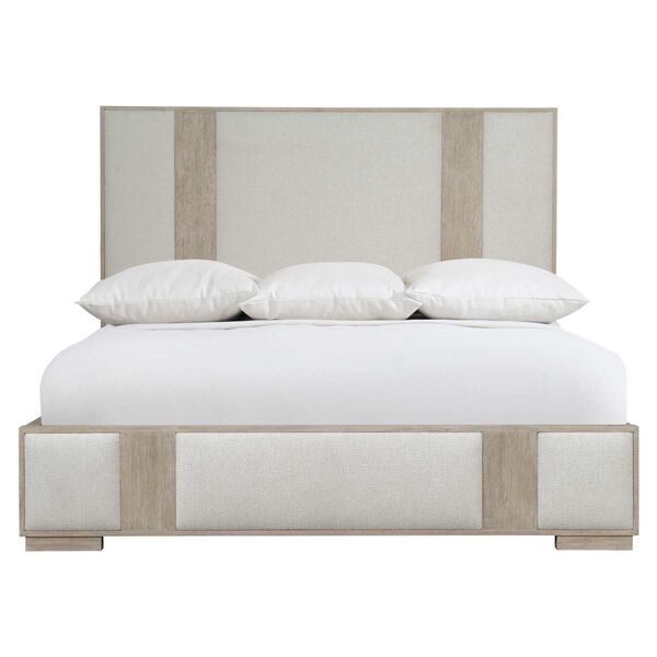 Solaria White and Brown Panel Bed, image 1