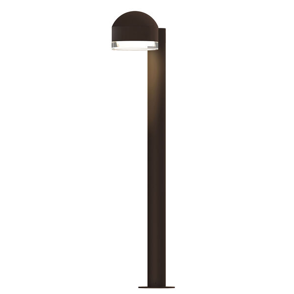 Inside-Out REALS Textured Bronze 28-Inch LED Bollard with Cylinder Lens and Dome Cap with Clear Lens, image 1