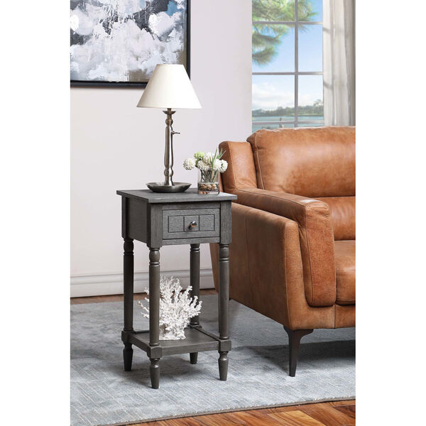 French Country Dark Gray Wirebrush Khloe Accent Table, image 1