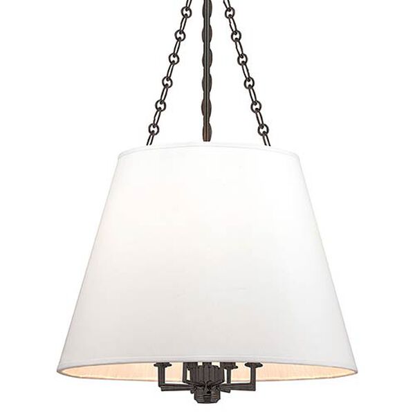 Marlow Old Bronze Eight-Light Pendant with White Shade, image 1
