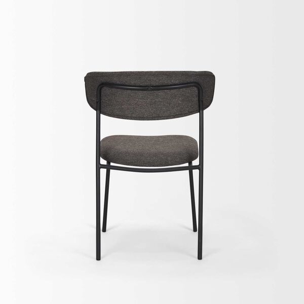 Corey Gray Fabric and Matte Black Metal Dining Chair, image 4