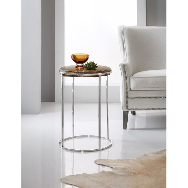 Melange Stainless Steel Telsa 18-Inch Accent Table, image 2