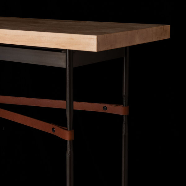 Equus Dark Smoke and Chestnut Console Table with Maple Wood Top, image 4