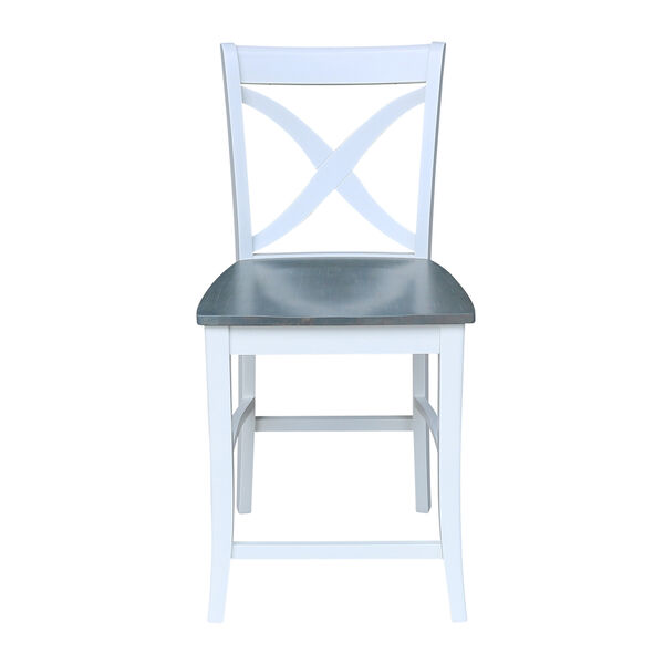 Vineyard White and Heather Gray Counter Height Stool, image 1