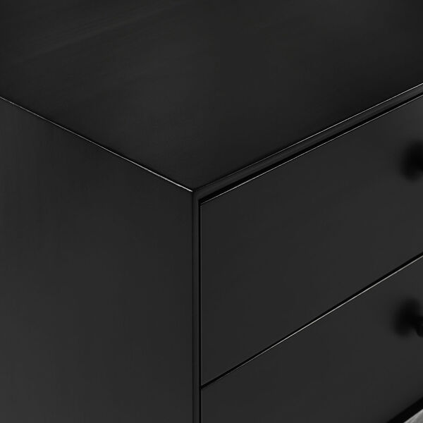 Mid Century Black Two-Drawer Nightstand, image 4