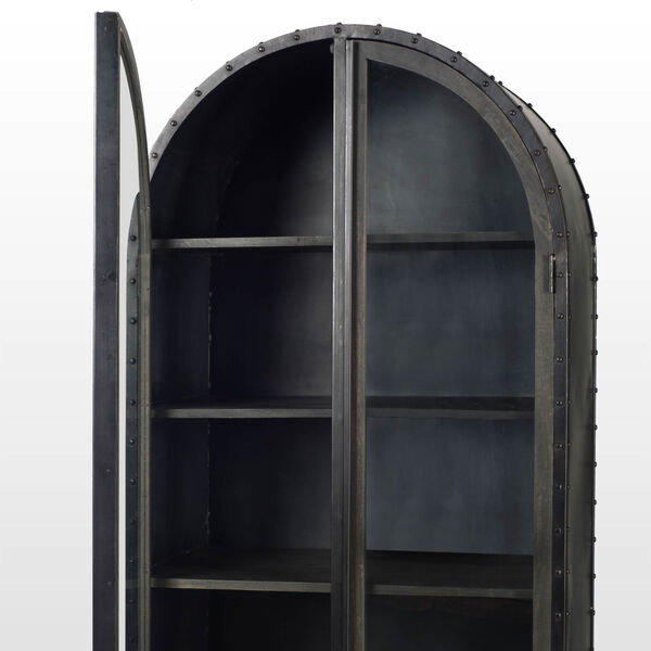 Gehry Dark Brown Glass Door Display Cabinet, image 2