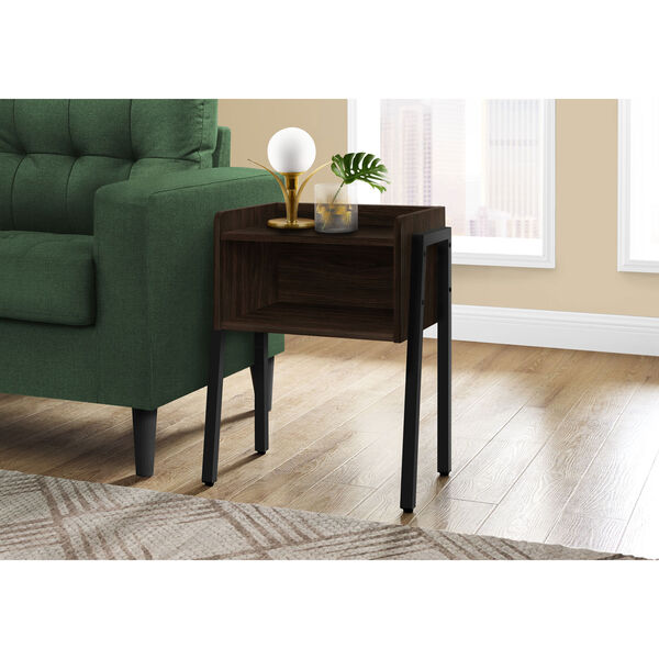 Espresso End Table with Open Shelf, image 2