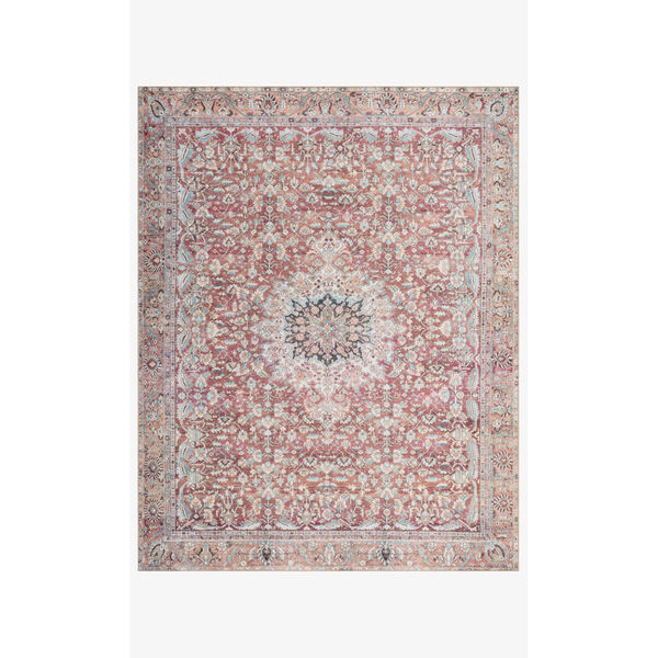 Wynter Tomato and Teal Rectangular: 5 Ft. x 7 Ft. 6 In. Area Rug, image 1