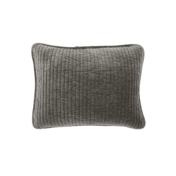 Stonewashed Velvet Gray 12 In. X 16 In. Throw Pillow, image 1