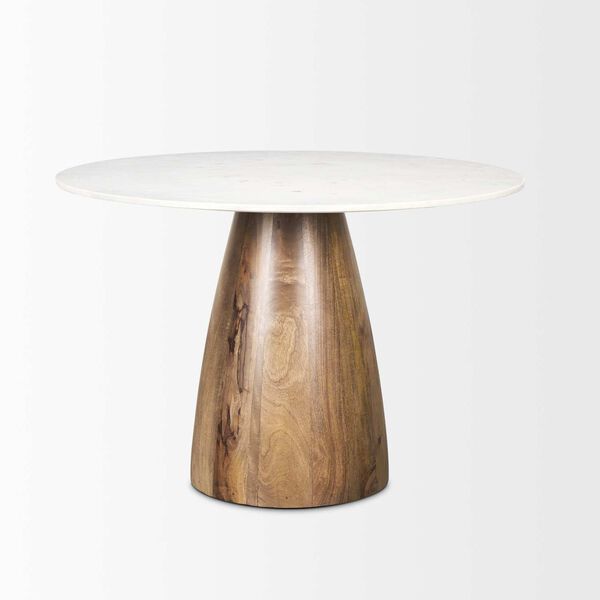 Allyson Medium Brown With White Marble Top Dining Table, image 2
