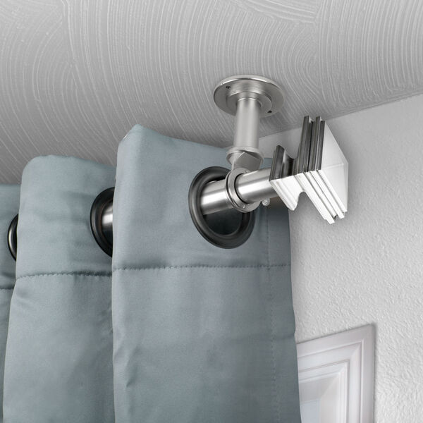 Bedpost Satin Nickel 66-120 Inches Ceiling Curtain Rod, image 2