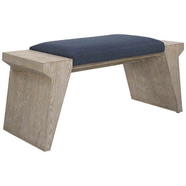 Davenport Natural and Navy Blue Bench, image 3
