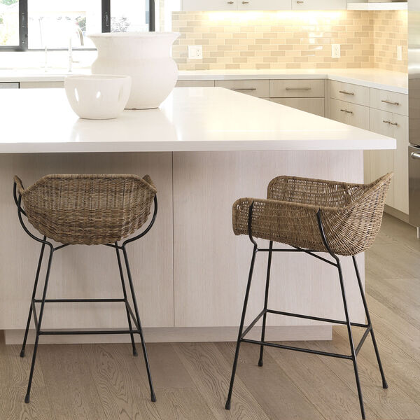 Nusa Natural Rattan and Black Steel Counter Stool, image 5