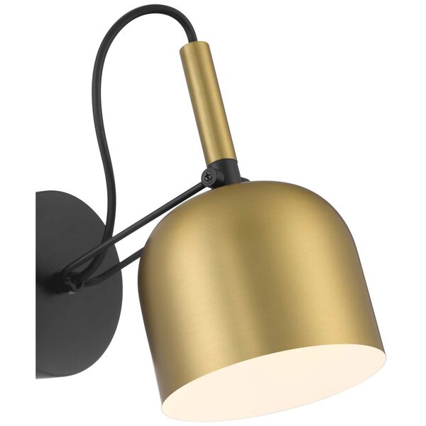 Ponti Antique Brushed Brass Black LED Reading Light, image 6