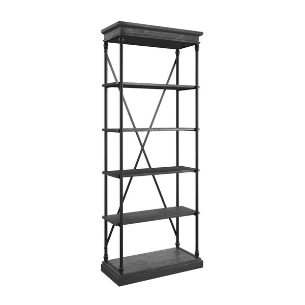 Vernal Black Etagere Bookcase, image 1