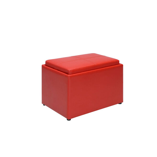 Designs4Comfort Bright Red Accent Storage Ottoman, image 5