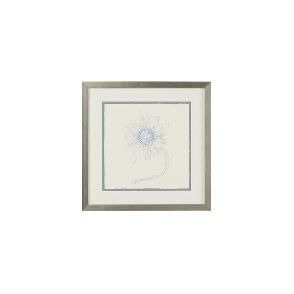 Silver Pen And Ink Floral-Sun Flower Wall Art, image 1