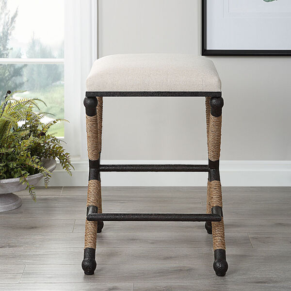 Firth Oatmeal and Natural Counter Stool, image 2