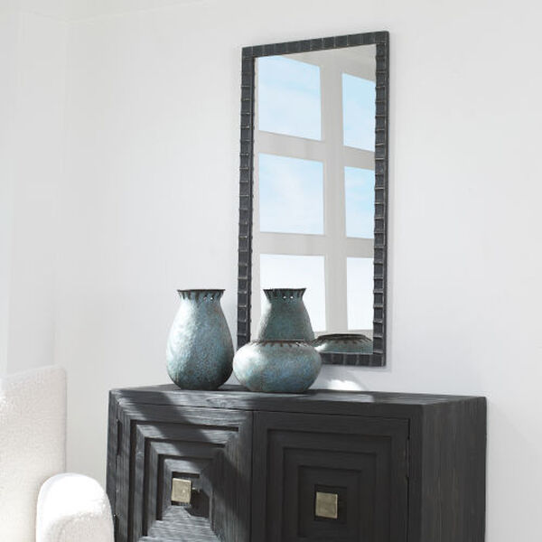 Dandridge Matte Black and Silver 22-Inch x 42-Inch Wall Mirror, image 1