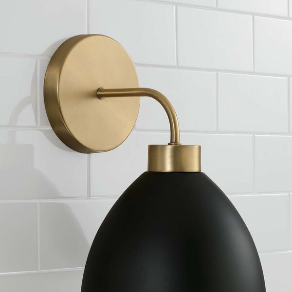 Ross Aged Brass and Black One-Light Wall Sconce, image 3