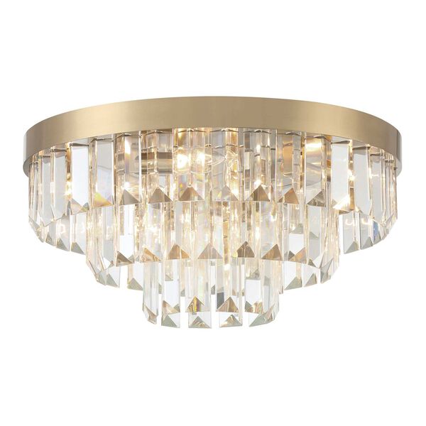 Hayes Aged Brass Eight-Light Ceiling Mount, image 1