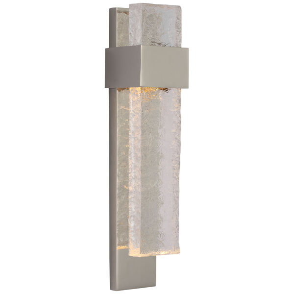 Brock Medium Sconce in Polished Nickel and Clear Wavy Glass by Marie Flanigan, image 1