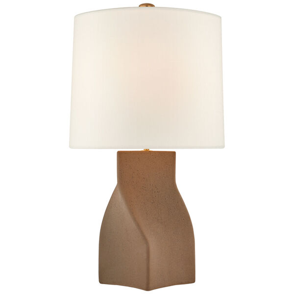 Claribel Large Table Lamp in Canyon Brown with Linen Shade by AERIN, image 1