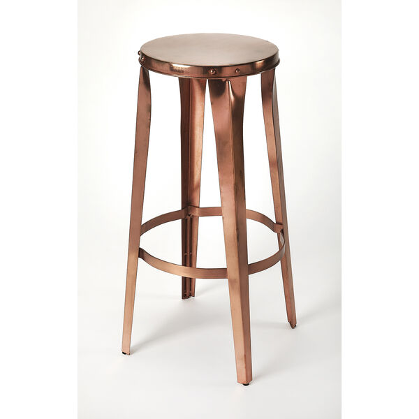 Industrial Chic Copper Ulrich Backless Bar Stool, image 1