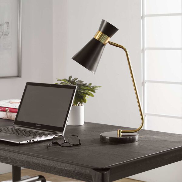 Uptown Black and Gold One-Light Desk Lamp, image 4