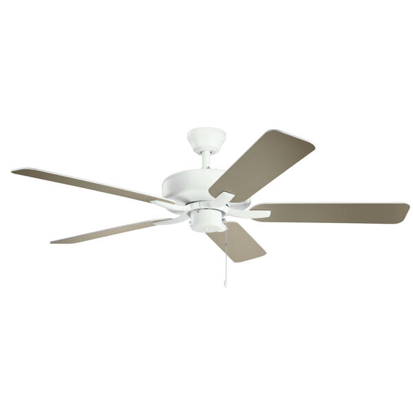 Basics Pro Matte White 52-Inch Ceiling Fan, image 1