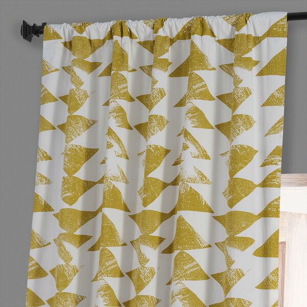 Triad Gold Printed Cotton Blackout Single Panel Curtain, image 3