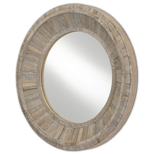 Kanor Whitewash Round Wall Mirror, image 2