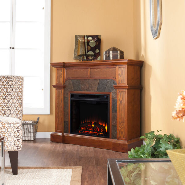 Cartwright Oak Convertible Electric Fireplace, image 1
