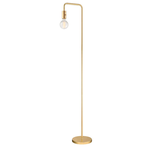 Nilmani White And Gold 62-Inch One-Light Floor Lamp, image 1