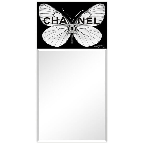 CC Butterfly Black 48 x 24-Inch Rectangle Beveled Wall Mirror, image 6