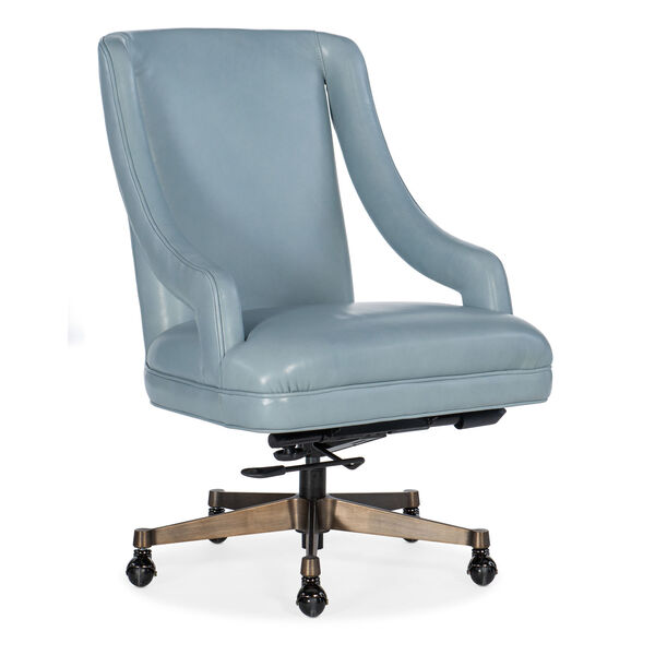 Meira Blue and Silver Executive Swivel Tilt Chair, image 1