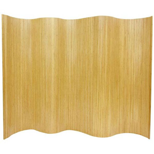 Six Ft. Tall Bamboo Wave Screen - Honey, Width - 98 Inches, image 1
