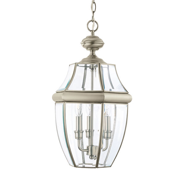 Lancaster Antique Brushed Nickel 12-Inch Energy Star Three-Light Outdoor Pendant, image 1