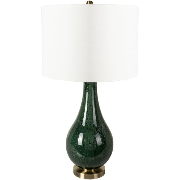 Dixmoor Deep Green and Brass Table Lamp, image 1